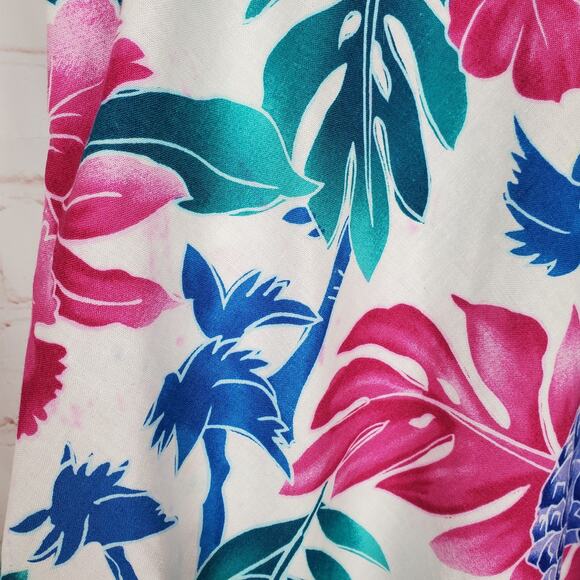 Vintage 70s Hilo Hattie Shift Sun Dress Size M Ruffle Sleeveless Pockets Cotton - Picture 4 of 13